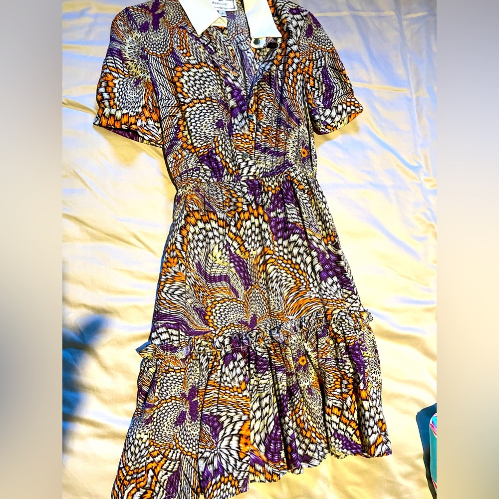 Annelore White Collar Print Dress